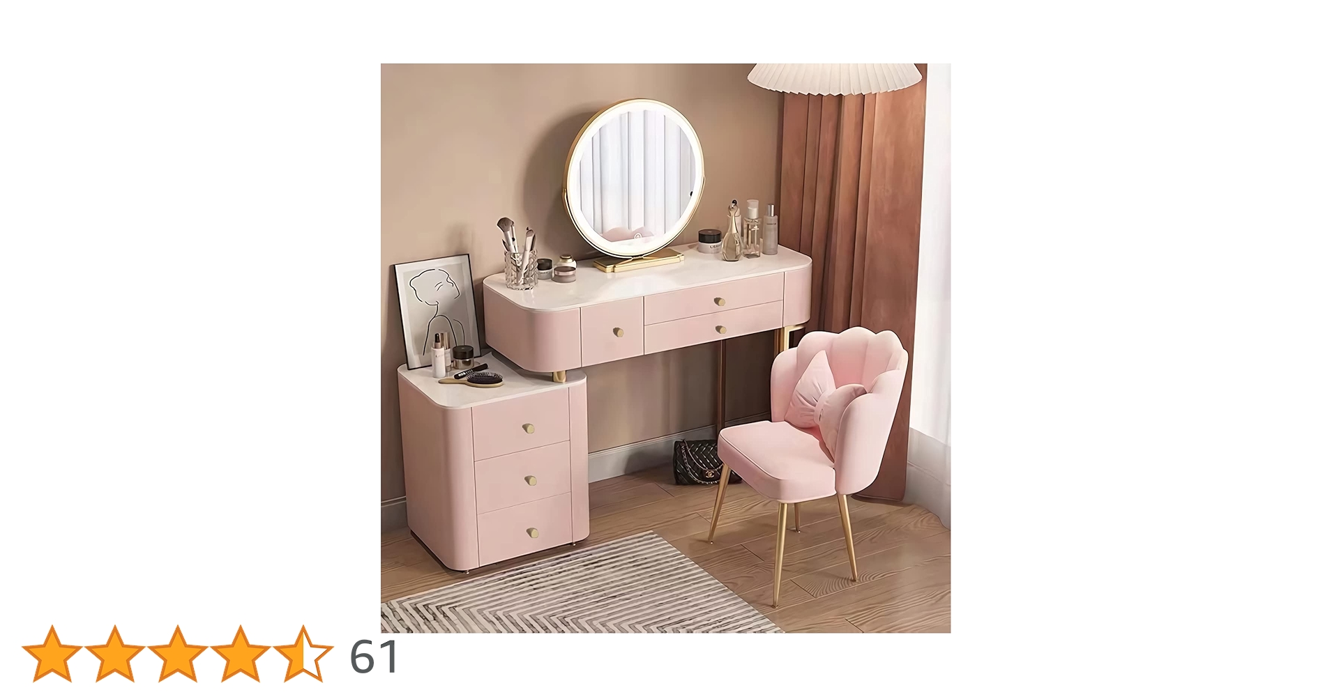 Amazon｜鏡台 オシャレ ドレッサー レザー調 ベロア調 寝室